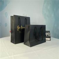 China Black Logo Custom Printed Paper Bags For Shopping factory