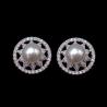 China Fashion Silver Freshwater Pearl Jewelry / Stud Earrings Set For Women Wedding factory