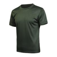 Quality Green Military Training Uniform Polyester Cotton Round Neck Perspiration Wicking for sale