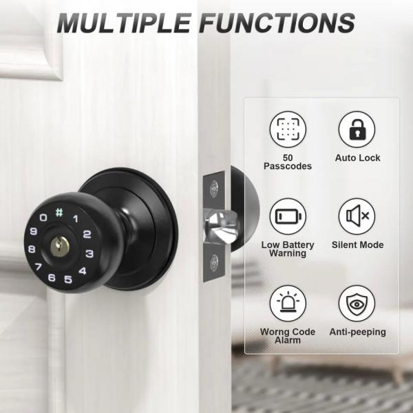 Quality Office Deadbolt Code Interior Door Smart Lock Automatic Button Switch Silent for sale