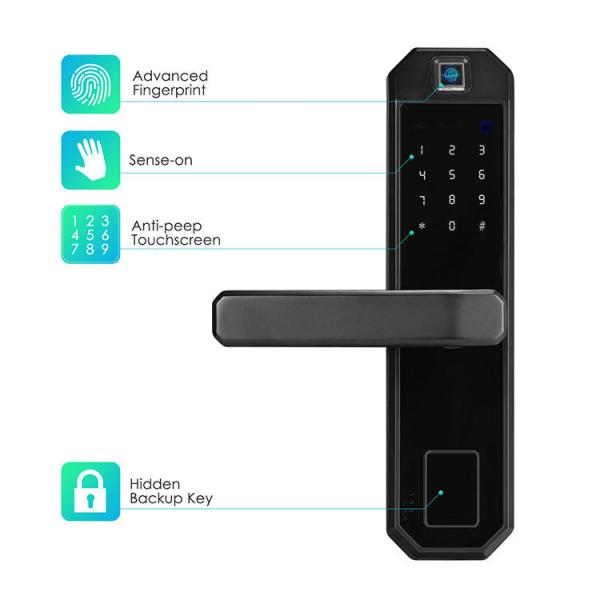 Quality Damp Proof Fingerprint Smart Door Lock Size 20mm For Apartment for sale