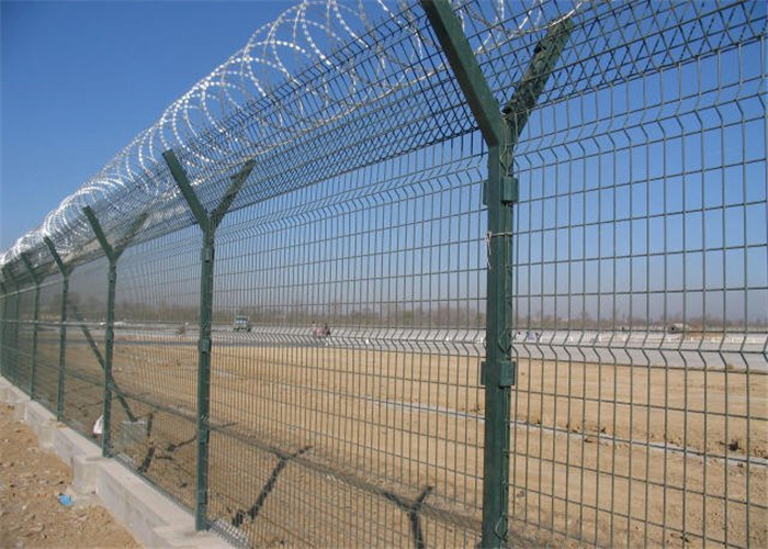 China Anti Climb Razor Wire Mesh HDG PVC Coated Airport Perimeter Fence factory