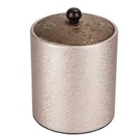 China China beige flower pu leatherette ice bucket factory for 5-star hotel guest supply factory