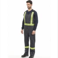 China 210-350gsm 9 CAL Flame Retardant Coverall Workwear FR Bib Overalls With Reflective Tape factory