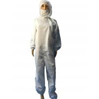 Quality Biotech / Pharmaceutical Industries ESD Coverall Stand Up Collar With Hood for sale