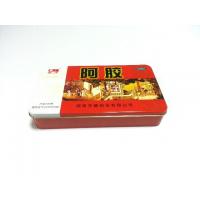 Quality Red Printed Square Tin Containers With Cover / Lid , Thickness 0.23mm for sale