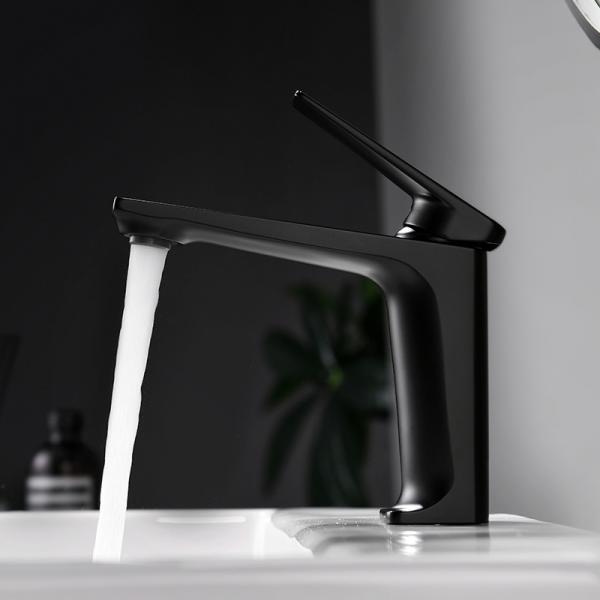Quality Brass Single Hole Single Handle Basin Mixer Tap in Matte Black for sale