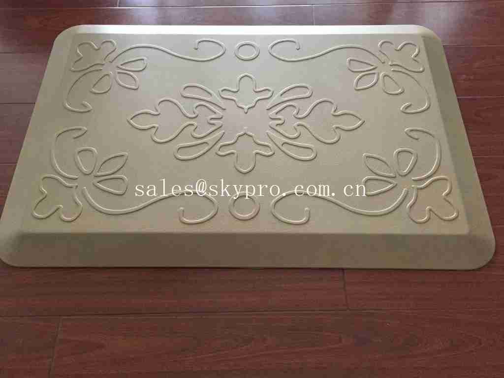 China White Relief Pressure Standing Kitchen Padded Floor Mats OEM Logo Kitchen Mat factory