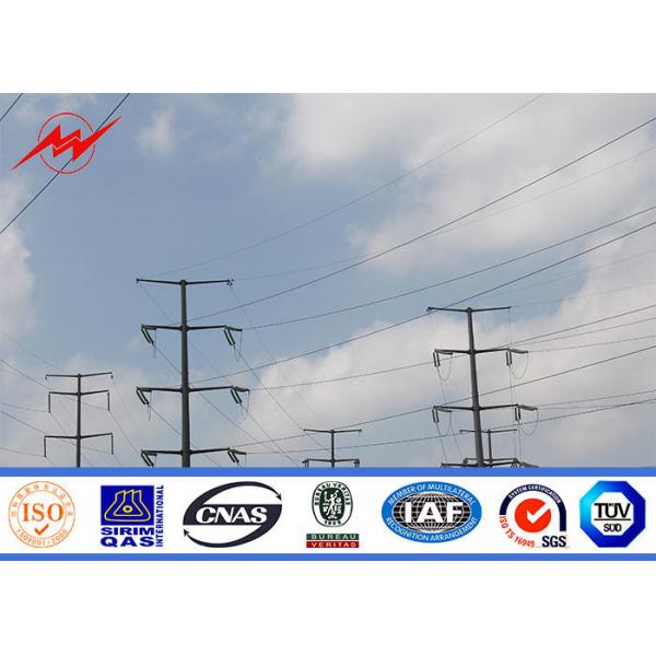 Quality 15m 800Dan Electrical Line Power Transmission Poles With Single / Double Brackets for sale