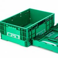 China 600*400*230mm Stackable Folding Container Collapsible Storage Box with Double Doors factory