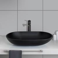 China Black Oval Shaped Vessel Sink Bathroom Anti Rust Finish factory
