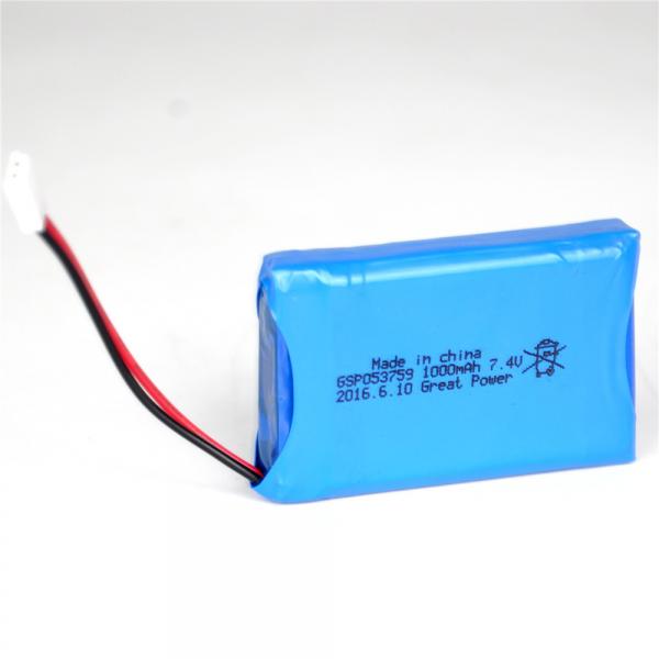 Quality Lipo Battery 7.4 V 1000mah Lithium Polymer 503759 Battery Pack for sale