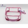 China Super Clear Soft PVC Bags Pink PU Handle Custom Lady Handbag Fashion Women Bag factory