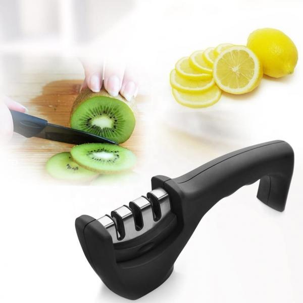 Quality ABS Diamond Kitchen Knife Sharpener 3 Stage Knife Sharpening Tool for sale