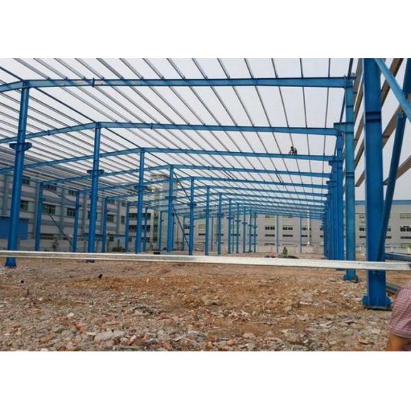 Quality Durable Steel Structure Workshop Painted / Galvanized Surface With 0.5KN/M2 Snow for sale