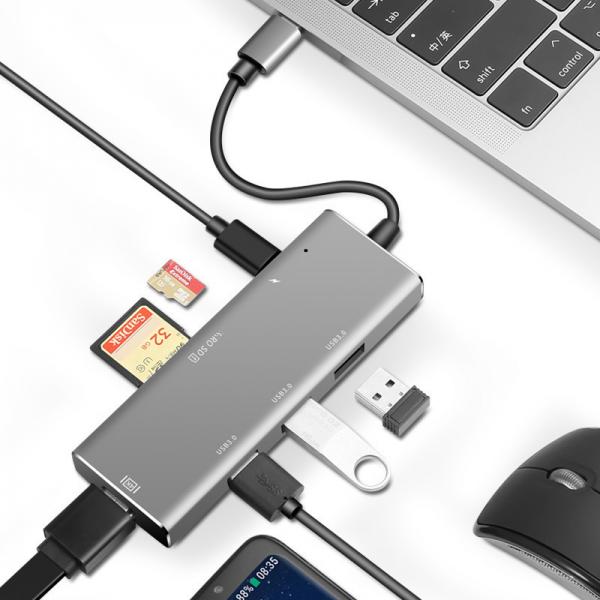 Quality Smart Phone 7 In 1 SD TF Card Reader Multiple USB C HUB for sale