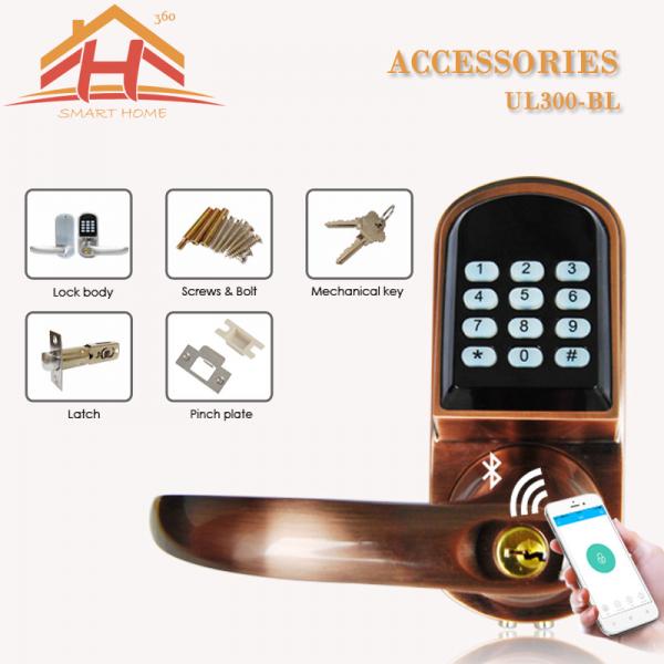 Quality Keyless App Controlled Front Door Lock Low Voltage Warning Auto Locking Mode for sale