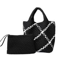 China Travel Hand-Knitted Straw Woven Bag Beach Basket Handbag Weave Bag for sale