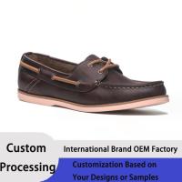 China Loafers Style Genuine Leather Men Shoes Casual Brown Dress Shoes factory
