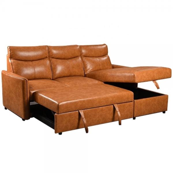 Quality Extendable Modern Leather Sofa Anti Scratch Multiscene Wear Resistant for sale