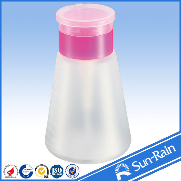 Quality Cylindrical Plastic Lotion bottle with nail varnish remover pump for sale