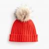 China Warm Knitted Womens Winter Hats Pom Pom , Elastic Beanie With Fur Pom Pom factory