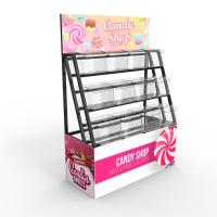 Quality Supermarket Point Of Sales Displays Candy Display Shelving Metal Custom Logo for sale