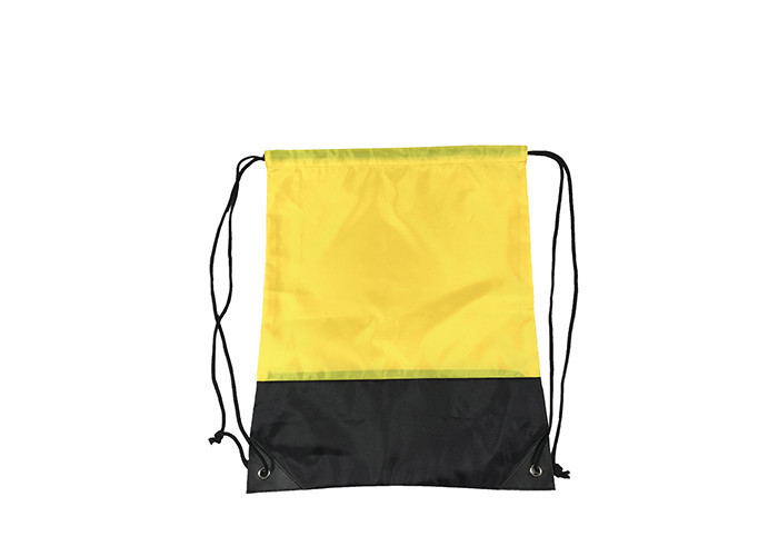 China Yellow Nylon Drawstring Backpack PEVA Personalized Cinch Bags factory