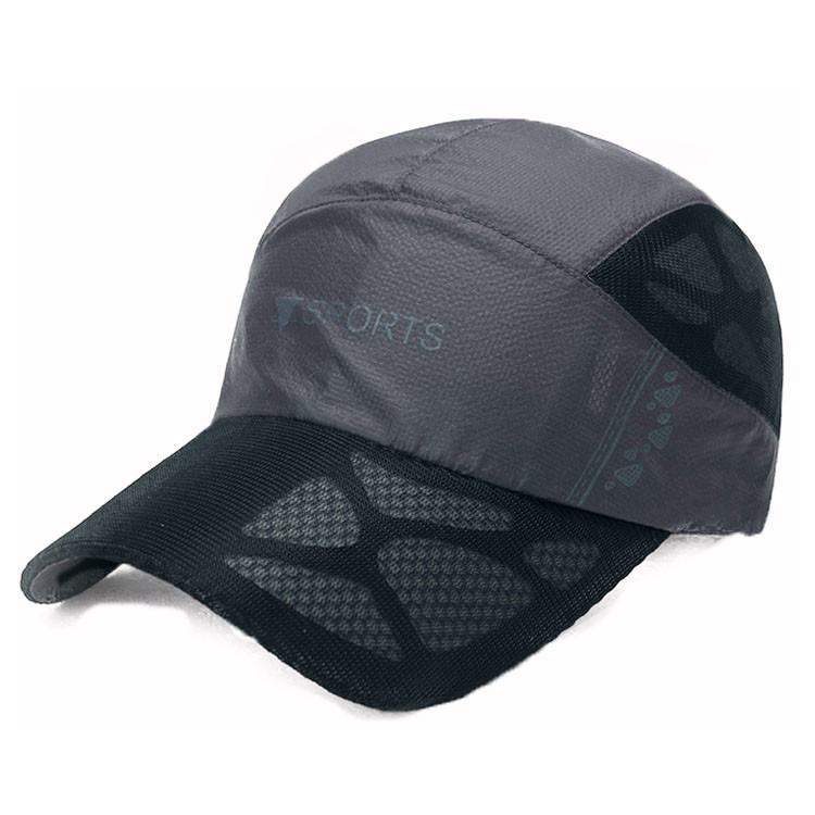 China Breathable Net 5 Panel Camper Hat Flare Printed Dryfit Sports Cap Waterproof for sale