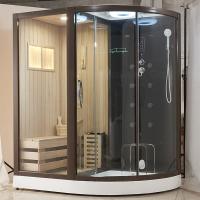 China Dry Sauna Combined Wet Steam Room Wooden Sauna Cubicle With Shower Cabin factory