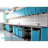 China Modern Science Lab Benches Blue Strong With Steel And Wood Material factory
