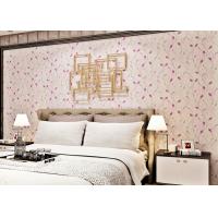 China Purple Leaves Home Decorating Wallpaper For Bedroom Walls , Light Embossing factory