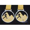 China Cut Out Design Custom Award Medals , Personalised Medals With Yellow Ribbon factory