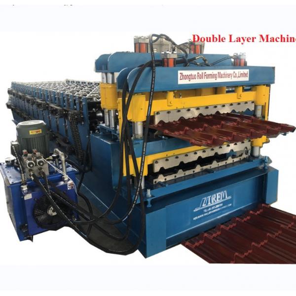 Quality Double Layer Roofing Corrugated Sheet Roll Forming Machine / Steel Roofing Machine for sale