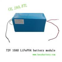 China High Power Lithium Battery Module , 10Ah 72V Iron Phosphate Battery Pack factory