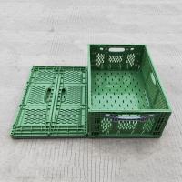 China Customized Supermarkets Plastic Folding Basket Vegetable Food Transportation factory