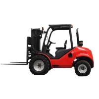 China 2.5 - 3 Ton Red Small Rough Terrain Forklift , Steel 4 Wheel Drive Forklift for sale