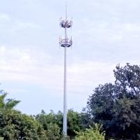 Quality 35m Tubular Telecom Steel Tower 2 Platforms For Mounting Telecom Antennas for sale