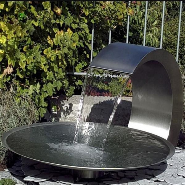 Quality Modern Metal Sculpture Garden Art Stainless Steel Water Bowl Fountain for sale