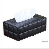 China Black Leather Tissue Paper Box for Home & Hotel Supplies for sale