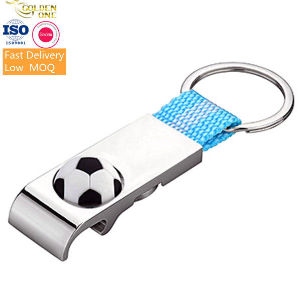 Quality 3D Raised Corkscrew Wine Opener , Silver Key Chain For Football Match for sale