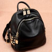 China Fashion Pu Rivet Backpack Preppy Style For Women Bag factory