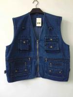 China Jeans vest, denim vest, in 100% cotton, S-3XL, denim blue, navy factory