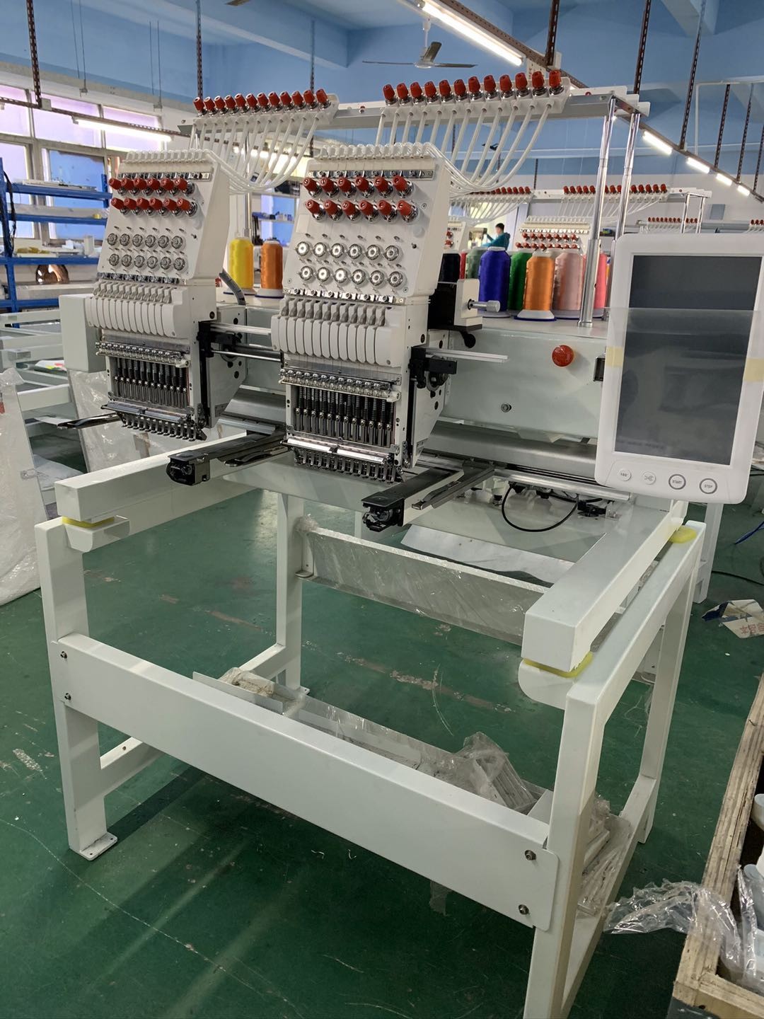 China 9/12/15 Needles 2 heads Computer Embroidery Machine for Cap T-shirt sequin embroidery for sale