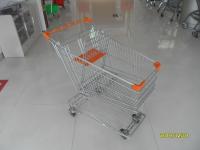 China Low Carbon Metal Wire Shopping Trolley Cart 100L With 4 Swivel 4 Inch Autowalk Casters factory