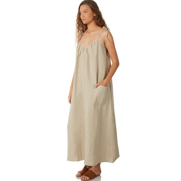 Quality Women 100% Linen Old Fashion Maxi Dress for sale