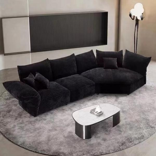 Quality Petal Black Velvet Sofa Italian Hotel Villa Living Room Fabric Alien Sofa for sale
