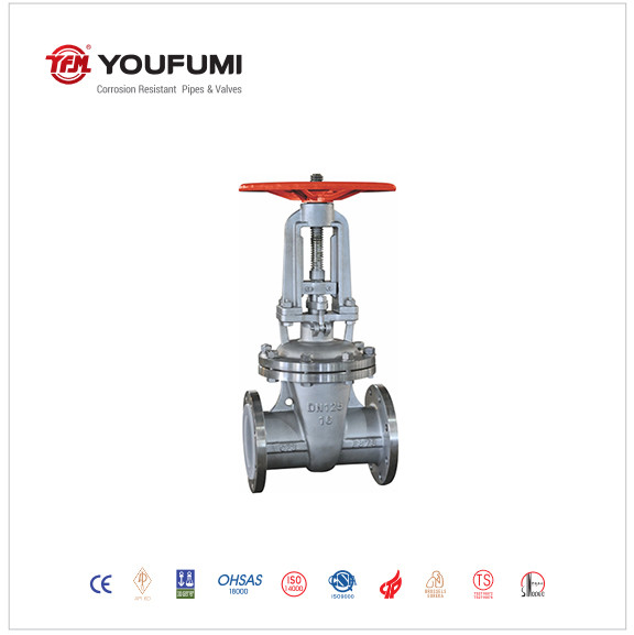 Quality Corrosion Resistant  PTFE Lined Gate Valve Jis 10k 150LBS Stainless Steel for sale