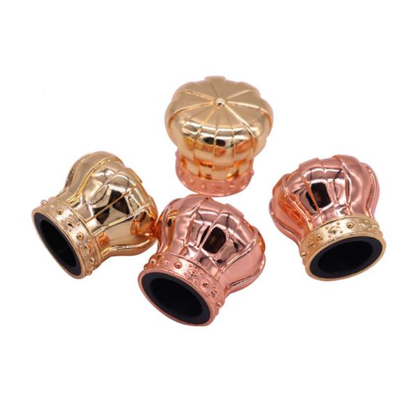 Quality Gold Rose Gold Zinc Alloy Zamak Perfume Caps Metal / Gold Crown Caps for sale