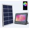 China IP65 waterproof 60W 100W 200W 300W 500W RGB Solar Flood Light with remote app control color changing outdoor decoration factory
